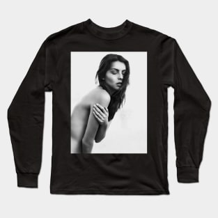 Woman, Girl, Fashion art, Fashion print, Scandinavian art, Modern art, Wall art, Print, Minimalistic, Modern Long Sleeve T-Shirt